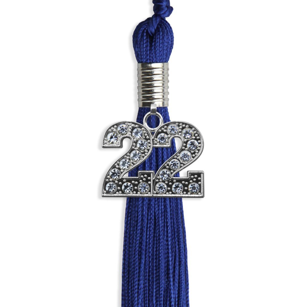 Royal Blue Graduation Tassel With Silver Date Drop - Endea Graduation