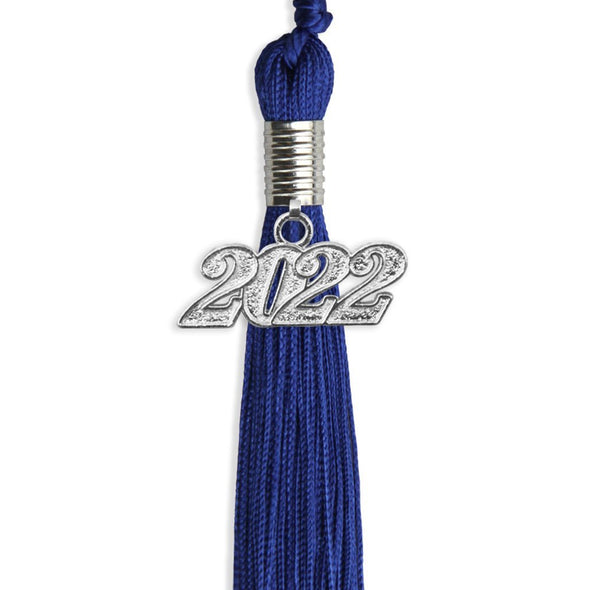 Royal Blue Graduation Tassel With Silver Date Drop - Endea Graduation