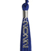 Royal Blue Graduation Tassel With Silver Stacked Date Drop - Endea Graduation