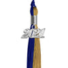 Royal Blue/Antique Gold Graduation Tassel With Silver Date Drop - Endea Graduation