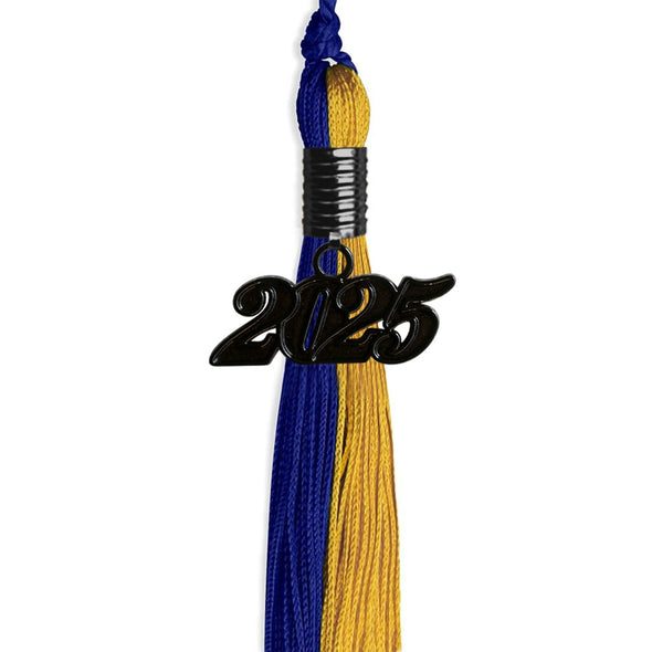 Royal Blue/Bright Gold Graduation Tassel With Black Date Drop - Endea Graduation