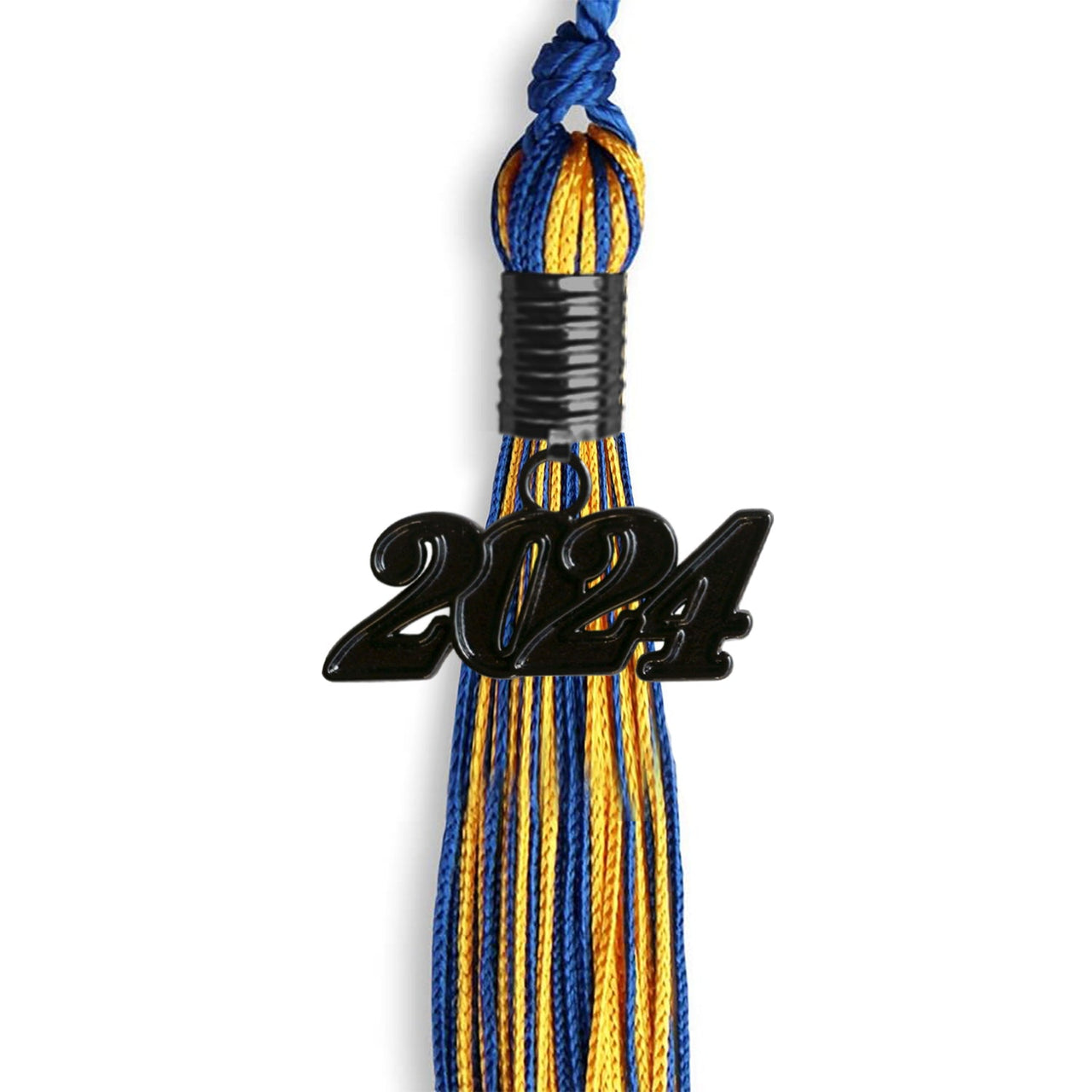 Royal Blue/Gold Mixed Color Graduation Tassel With Black Date Drop - Endea Graduation