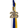 Royal Blue/Gold/White Graduation Tassel With Gold Date Drop - Endea Graduation