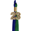 Royal Blue/Green Graduation Tassel With Gold Date Drop - Endea Graduation
