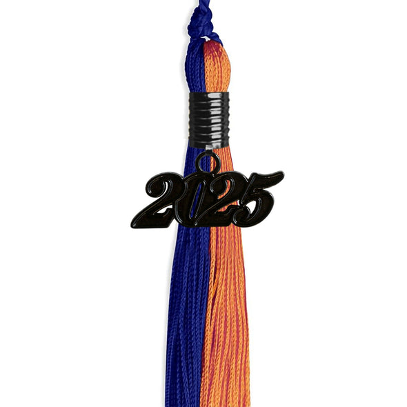 Royal Blue/Orange Graduation Tassel With Black Date Drop - Endea Graduation