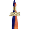 Royal Blue/Orange Graduation Tassel With Gold Date Drop - Endea Graduation