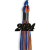 Royal Blue/Orange Mixed Color Graduation Tassel With Black Date Drop - Endea Graduation