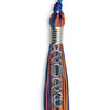 Royal Blue/Orange Mixed Color Graduation Tassel With Stacked Silver Date Drop - Endea Graduation