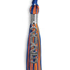 Royal Blue/Orange Mixed Color Graduation Tassel With Stacked Silver Date Drop - Endea Graduation