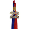 Royal Blue/Red Graduation Tassel With Gold Date Drop - Endea Graduation