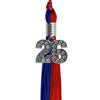 Royal Blue/Red Graduation Tassel With Silver Date Drop - Endea Graduation