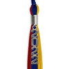 Royal Blue/Red/Gold Graduation Tassel With Silver Stacked Date Drop - Endea Graduation