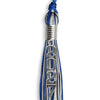 Royal Blue/Silver Mixed Color Graduation Tassel With Stacked Silver Date Drop - Endea Graduation