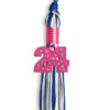 Royal Blue/White Mixed Color Graduation Tassel With Pink Bling Charm 2024 - Endea Graduation