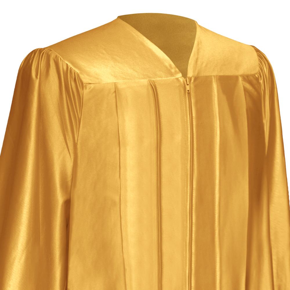 slim fit dress slacks Shiny Antique Gold Graduation Gown