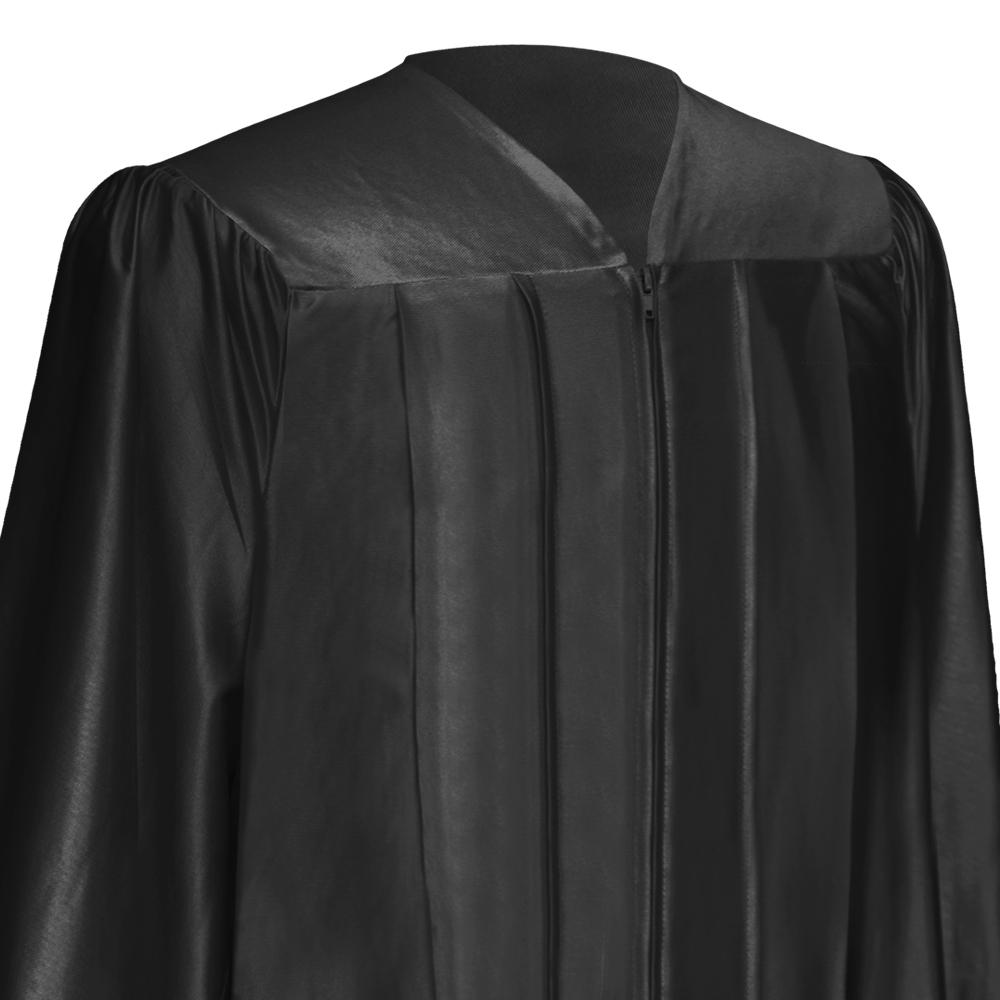 Shiny Black Graduation Gown - Endea Graduation