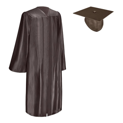 Shiny Brown Graduation Gown & Cap - Endea Graduation