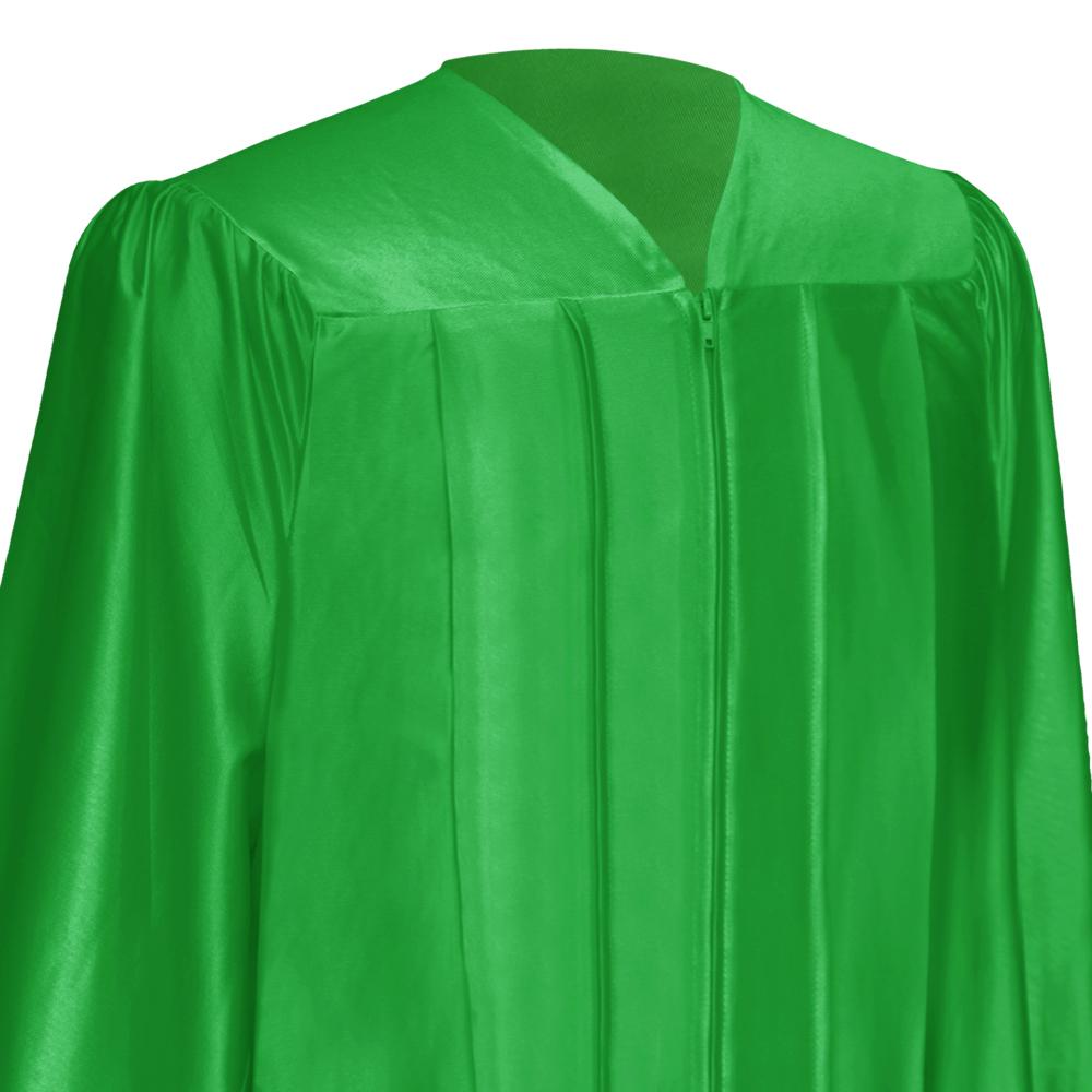 Shiny Green Graduation Gown & Cap - Endea Graduation