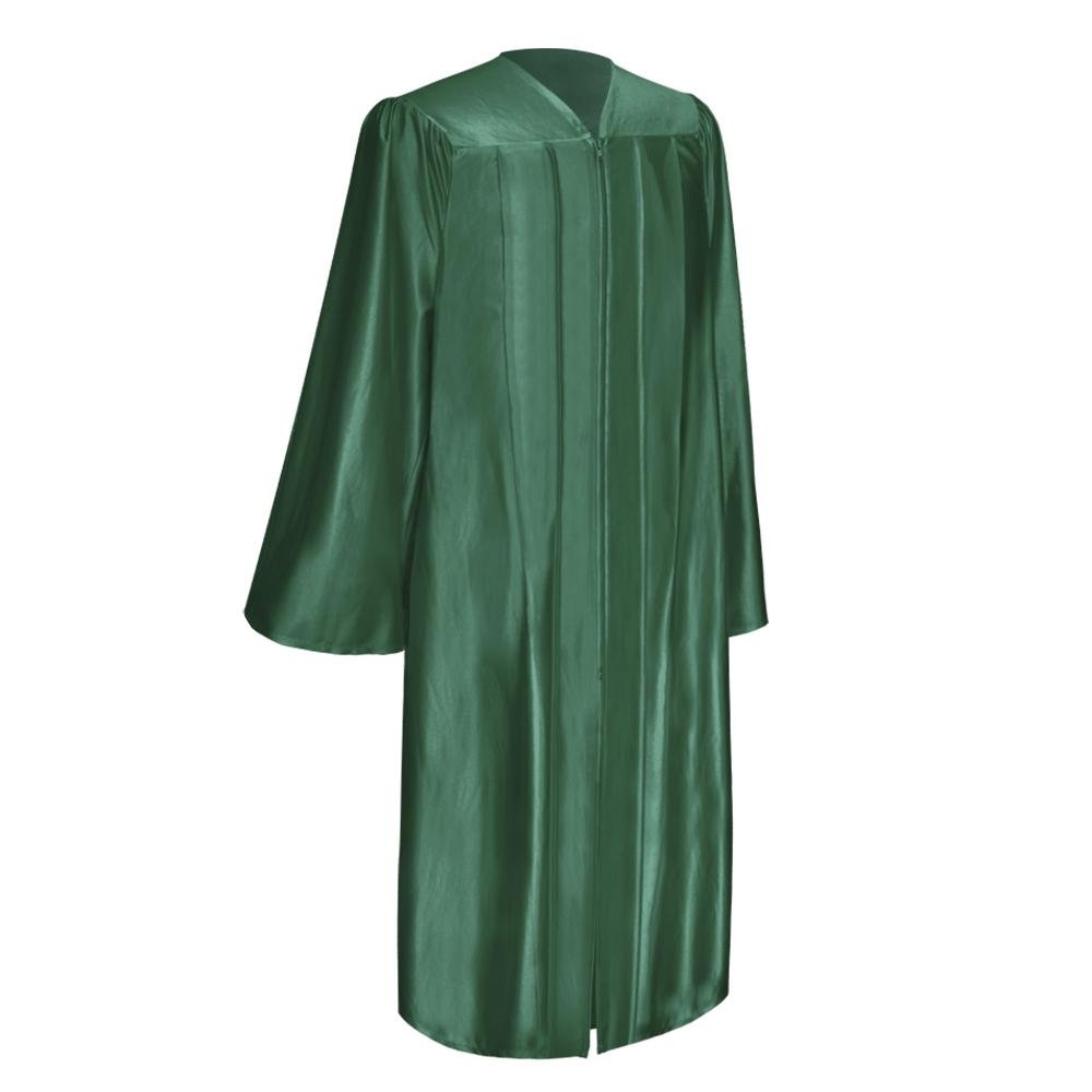 Shiny Hunter Green Graduation Gown & Cap
