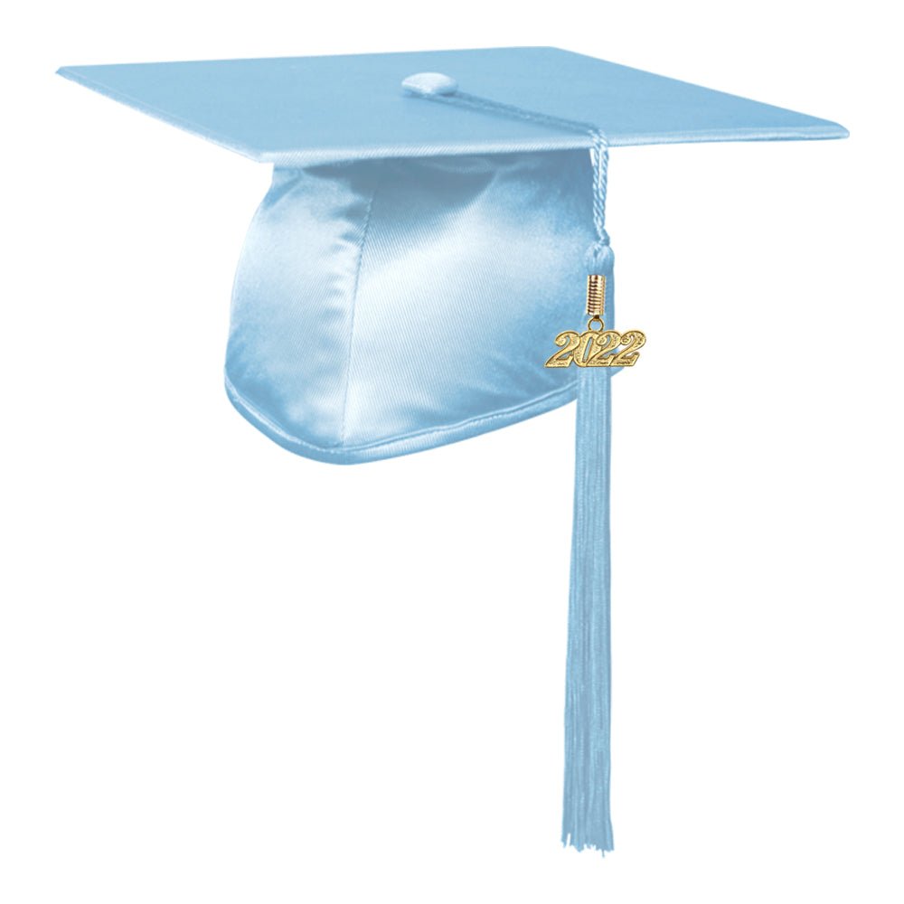 Shiny Light Blue Graduation Cap & Tassel - Endea Graduation