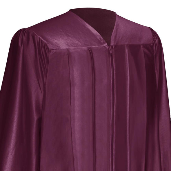 Shiny Maroon Graduation Gown & Cap - Endea Graduation