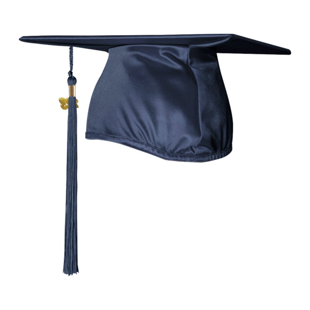 Shiny Navy Blue Graduation Cap & Tassel - Endea Graduation