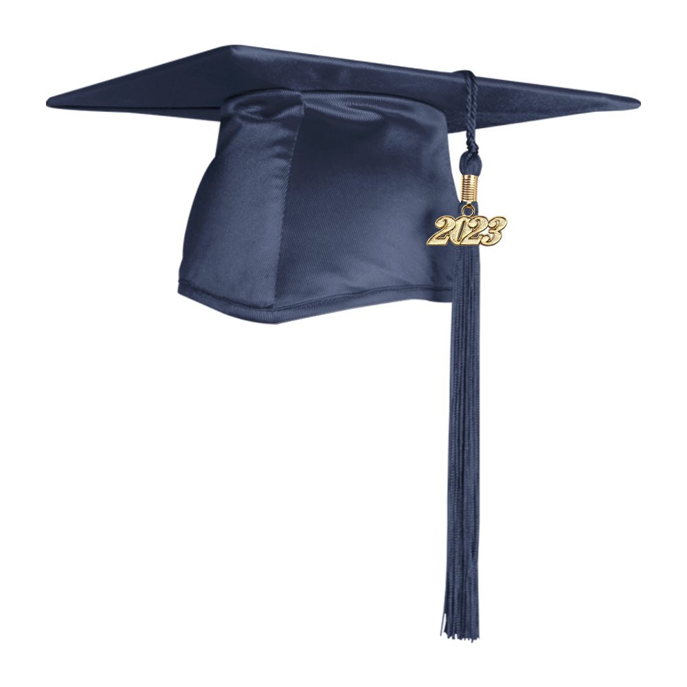 Shiny Navy Blue Graduation Cap & Tassel - Endea Graduation