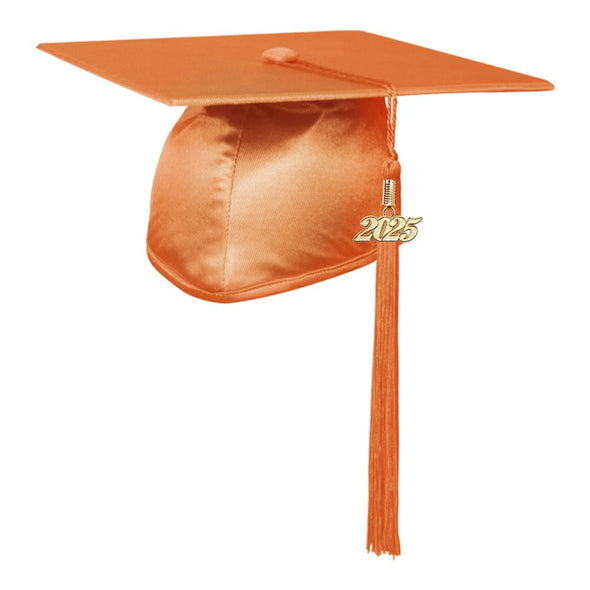 Shiny Orange Graduation Cap & Tassel - Endea Graduation