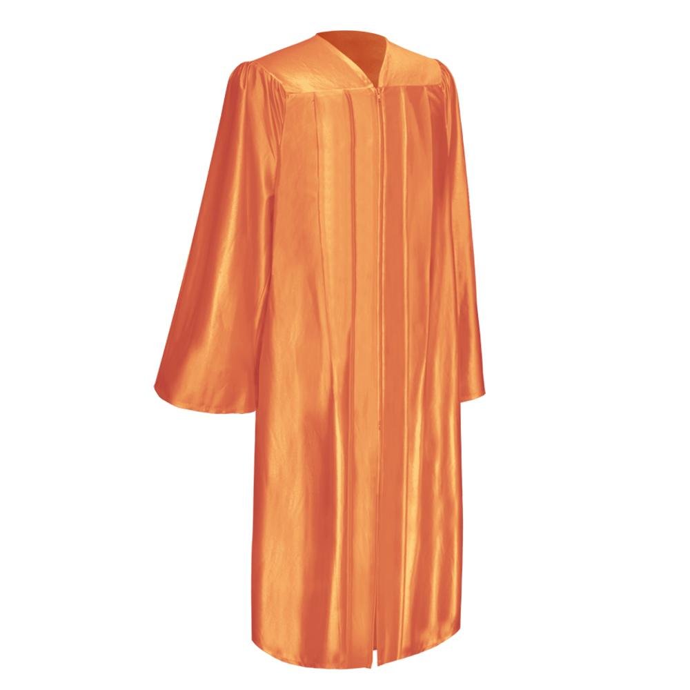 Shiny Orange Graduation Gown & Cap - Endea Graduation