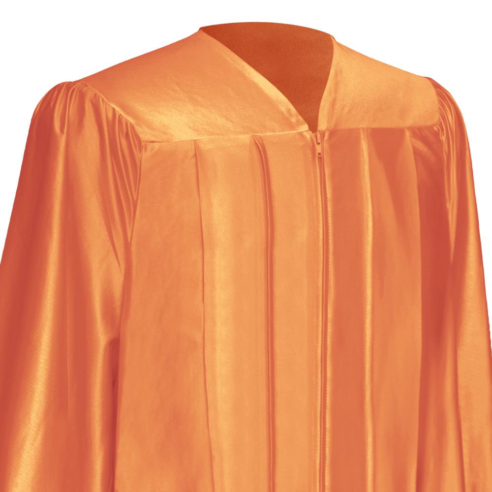 Endea Graduation Shiny Orange Graduation Gown Cap