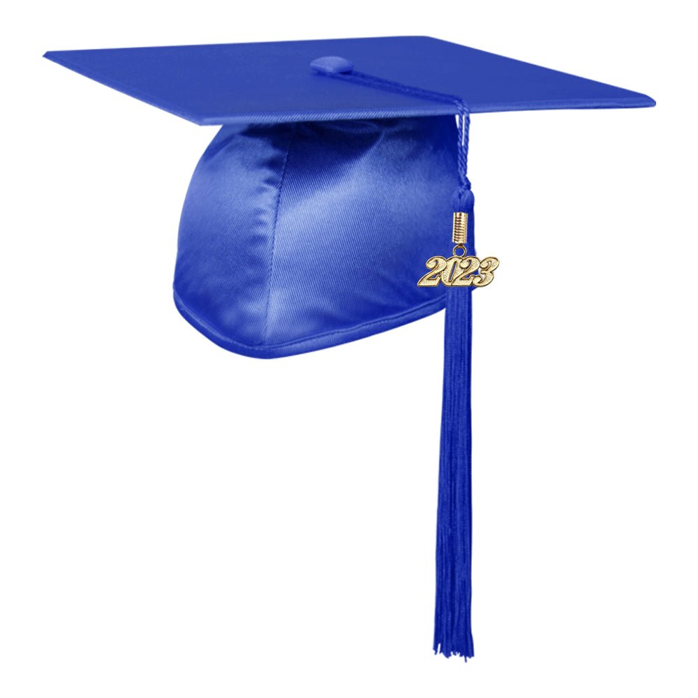 Matte Royal Blue Graduation Cap and Tassel
