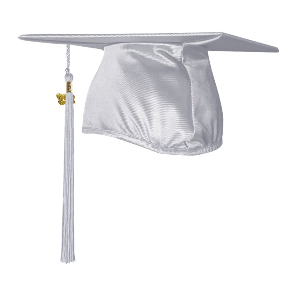 Shiny Silver Graduation Cap & Tassel - Endea Graduation