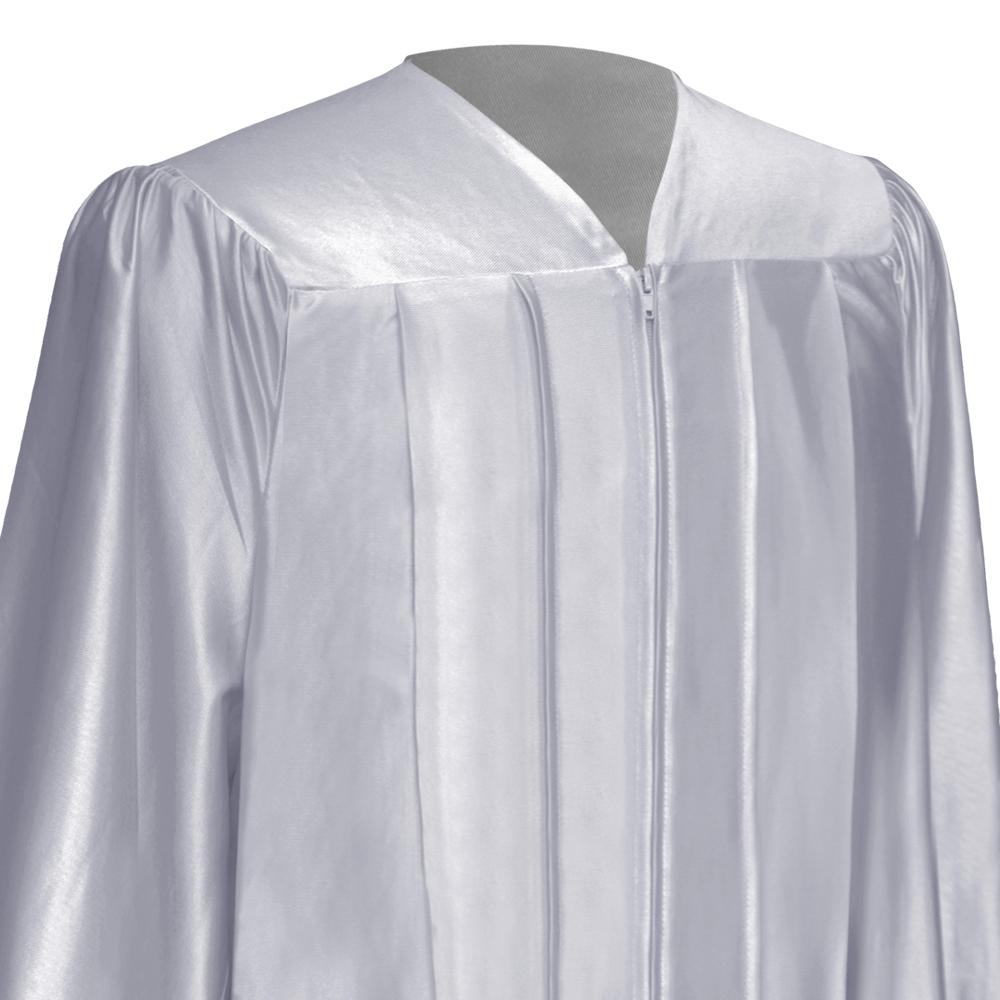 Shiny Silver Graduation Gown - Endea Graduation