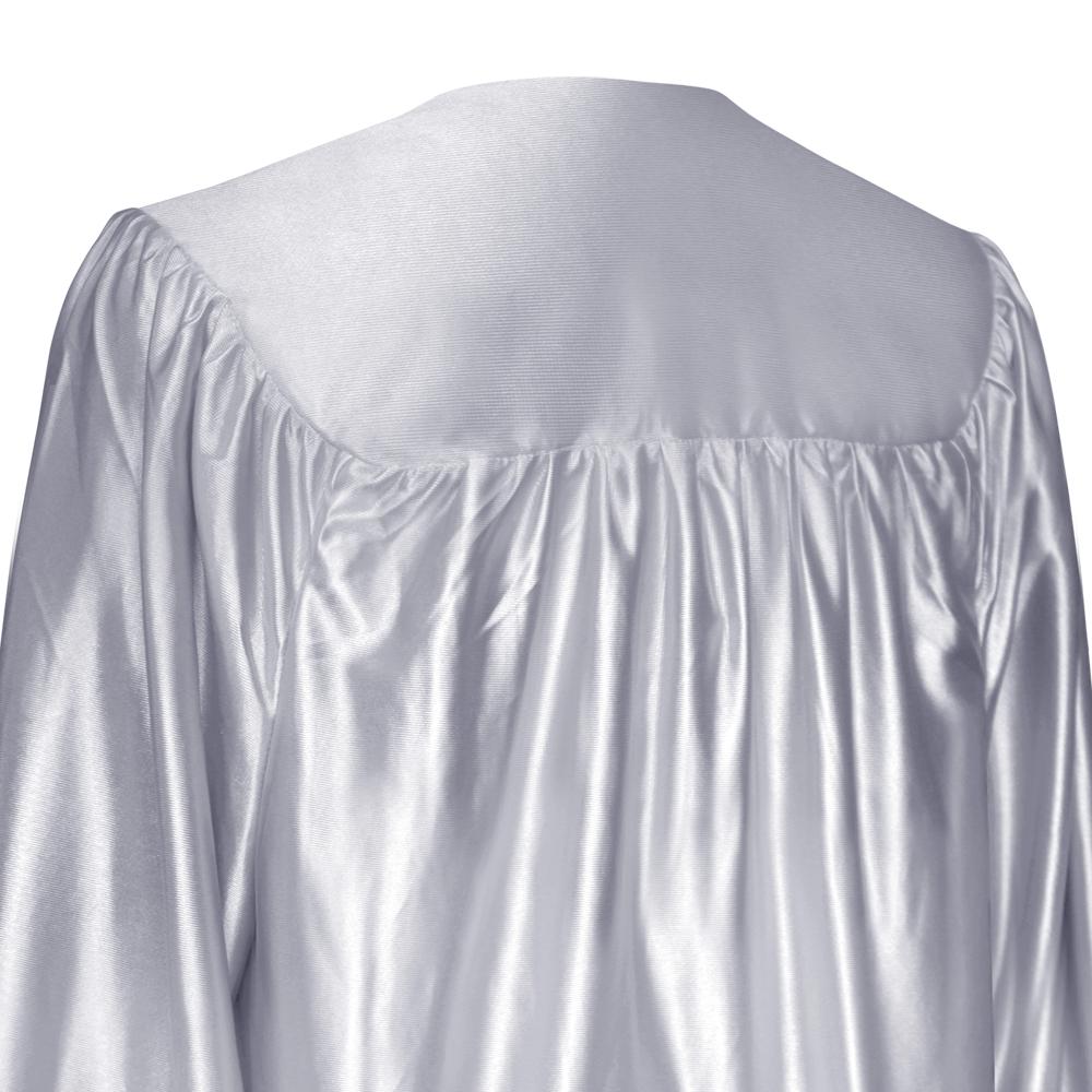 Shiny Silver Graduation Gown - Endea Graduation