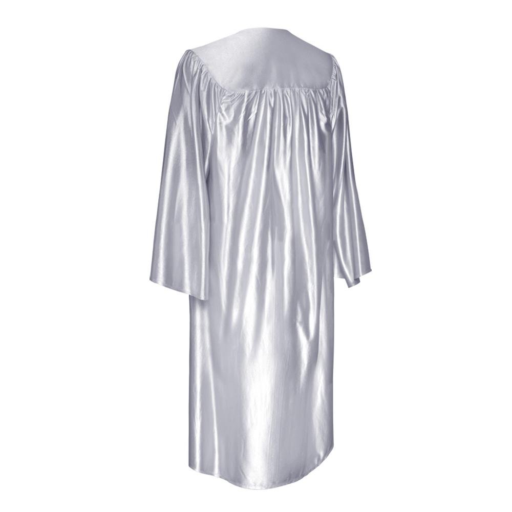 Shiny Silver Graduation Gown - Endea Graduation