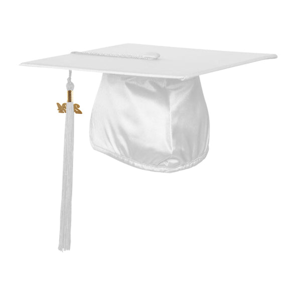 Shiny White Graduation Cap & Tassel - Endea Graduation