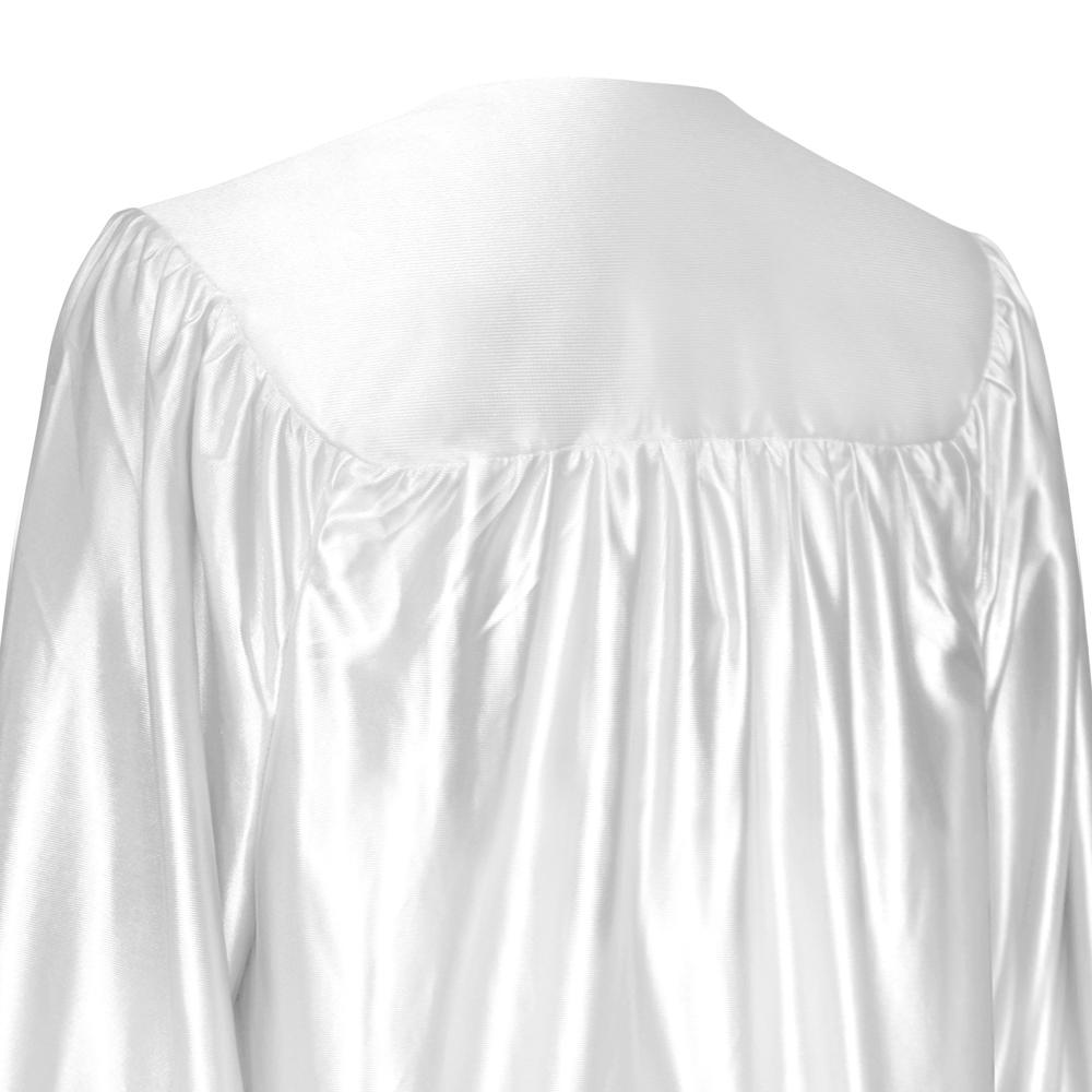 Shiny White Graduation Gown - Endea Graduation