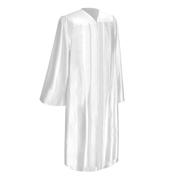 Shiny White Graduation Gown - Endea Graduation