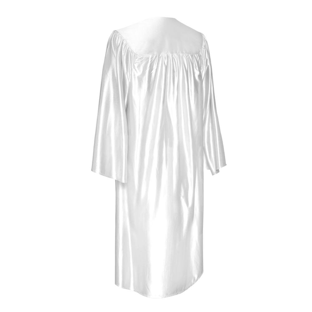 green emerald velvet dress Shiny White Graduation Gown