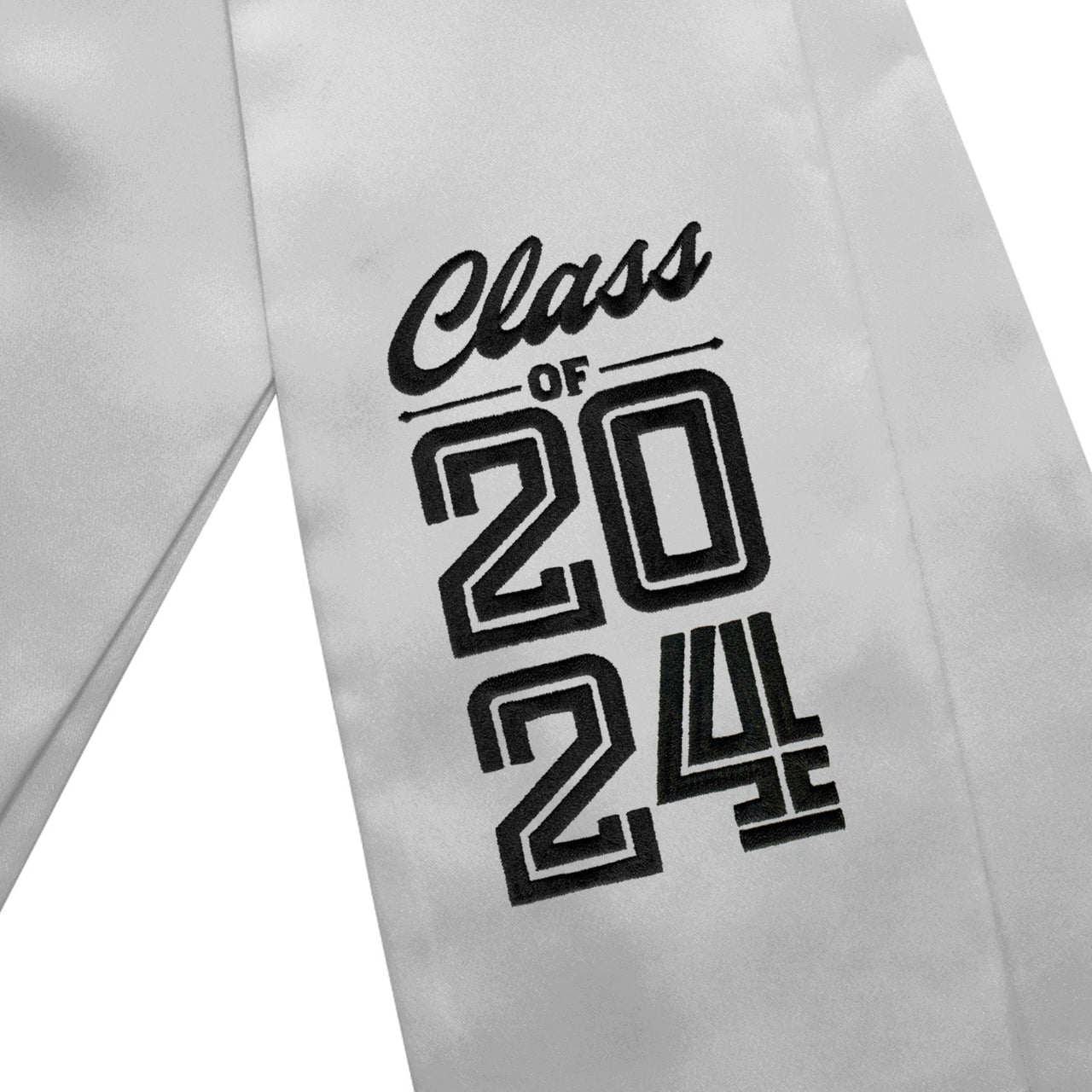 Silver Class of 2024 Graduation Stole/Sash With Classic Tips - Endea Graduation