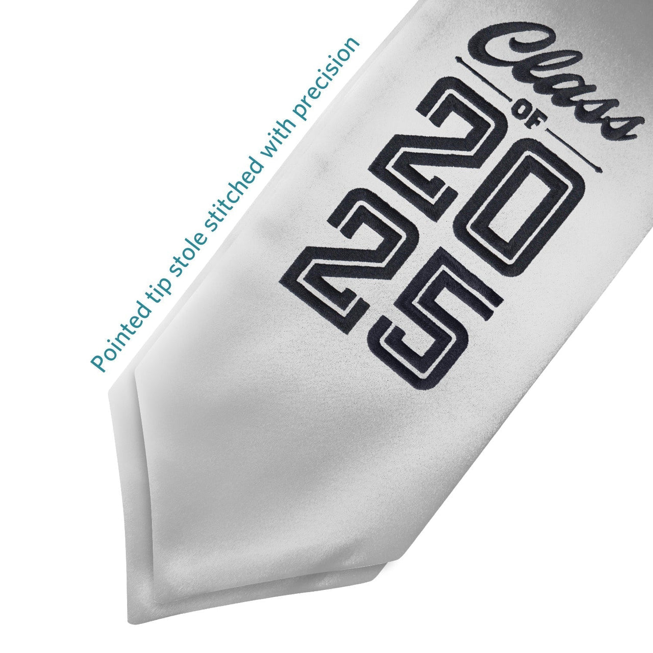 Silver Class of 2025 Graduation Stole/Sash With Classic Tips - Endea Graduation