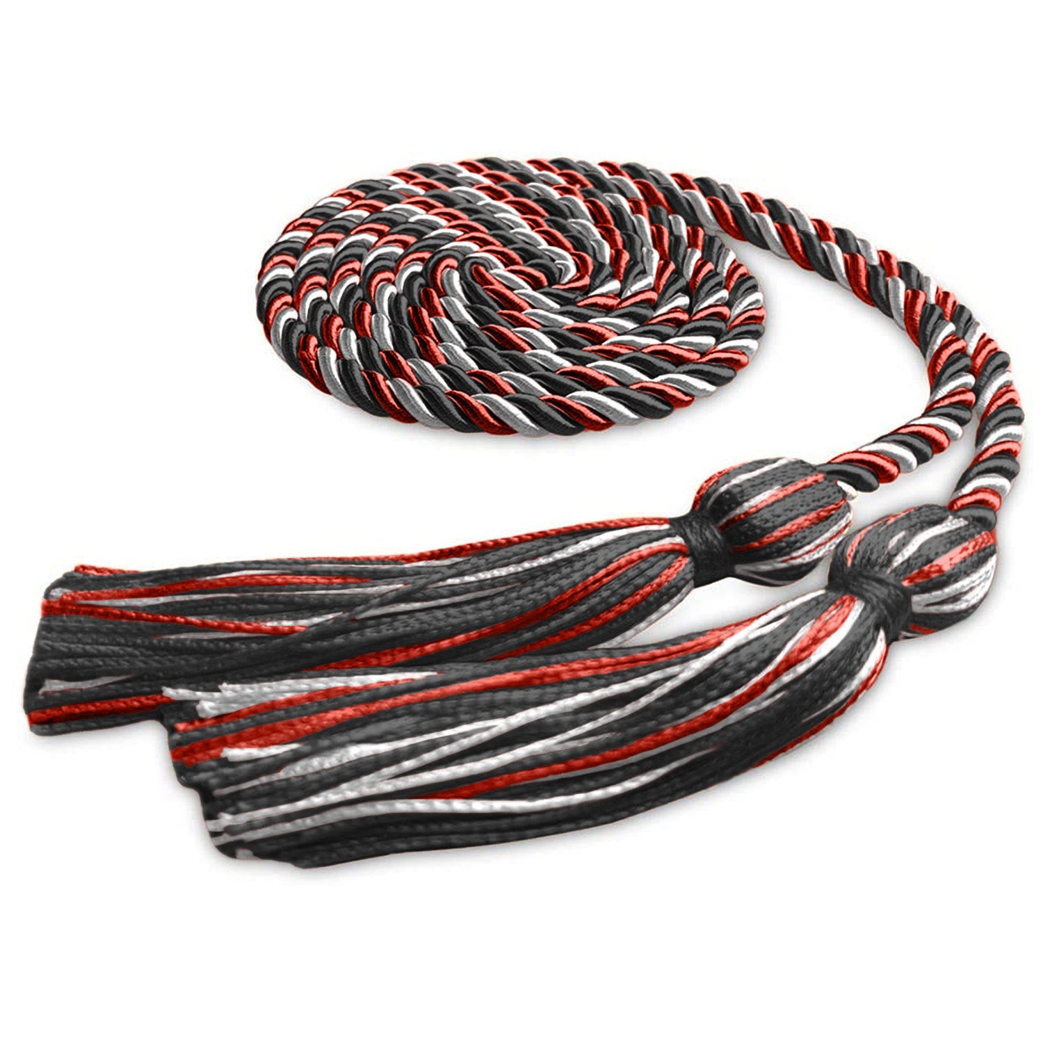 Single Graduation Honor Cord Black/Red/White - Endea Graduation