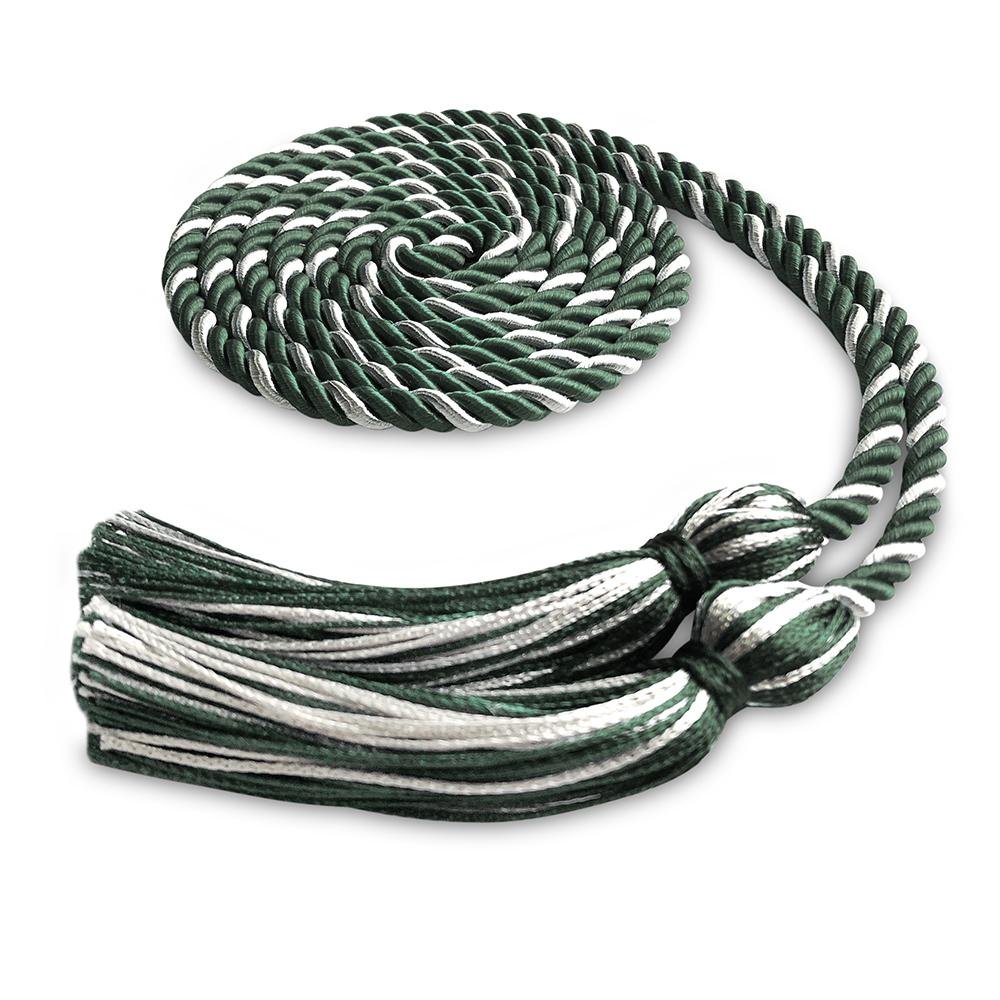 Single Graduation Honor Cord Forest Green/White - Endea Graduation