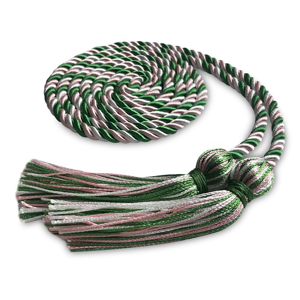 Single Graduation Honor Cord Kelly Green/Pink/White - Endea Graduation