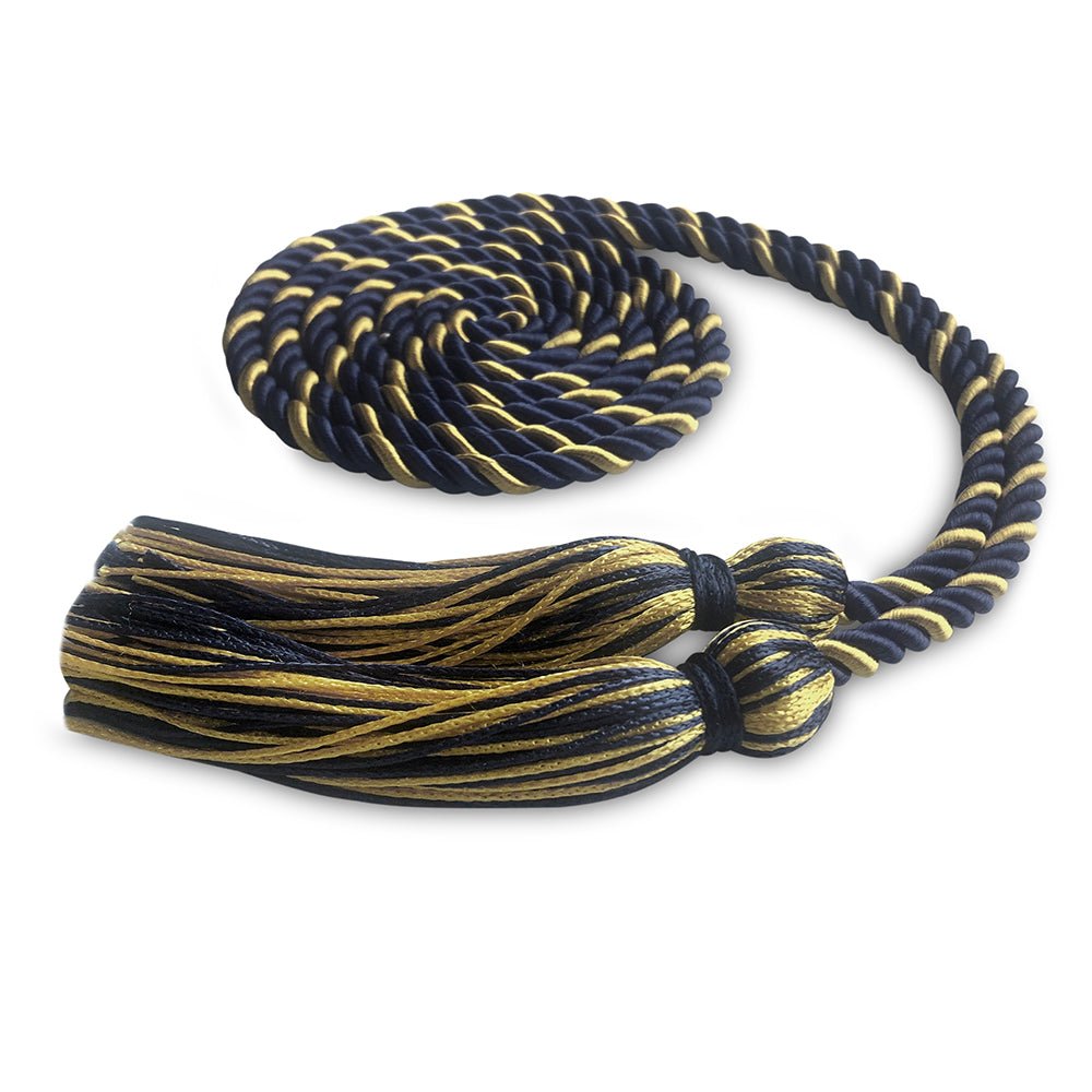 Single Graduation Honor Cord Navy Blue/Antique Gold - Endea Graduation