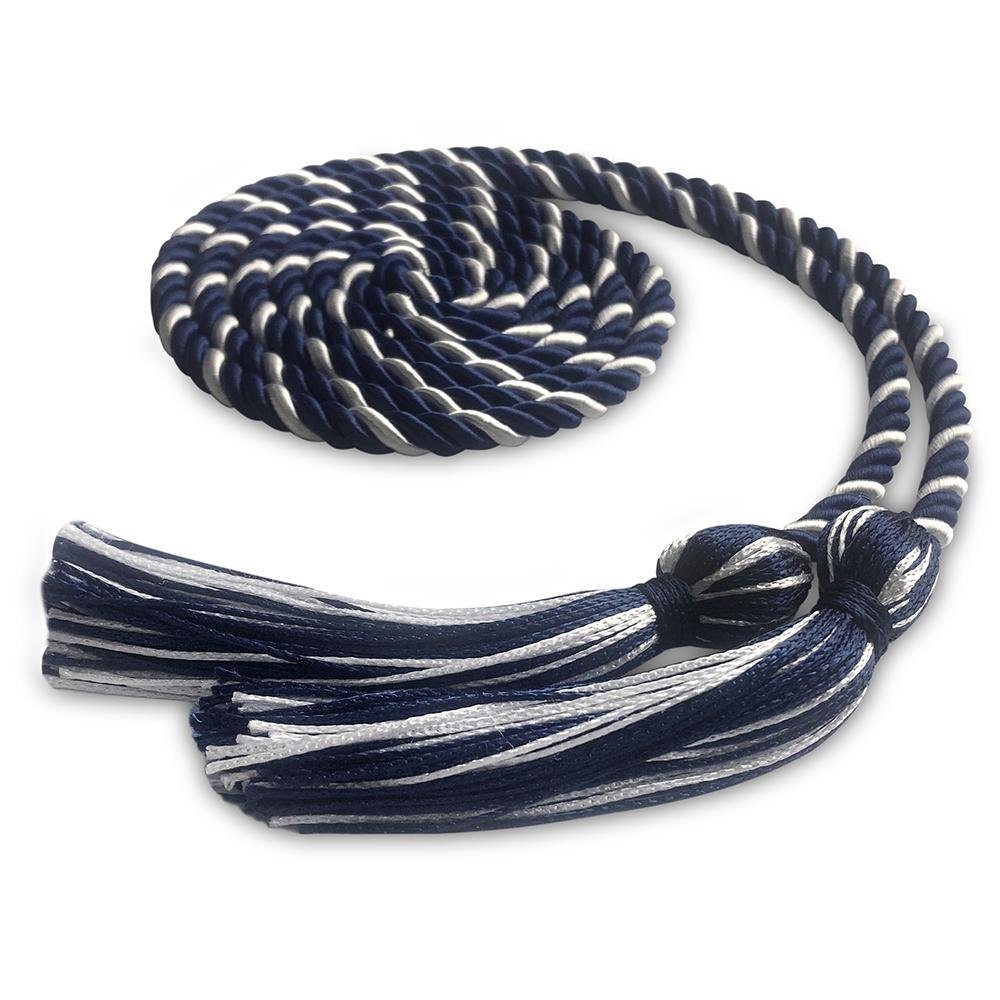 Single Graduation Honor Cord Navy Blue/White - Endea Graduation