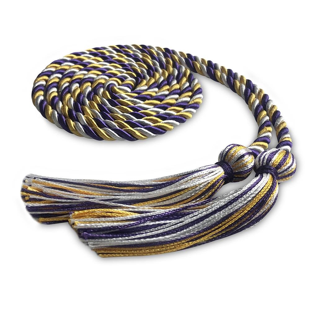 Single Graduation Honor Cord Purple/Gold/White - Endea Graduation