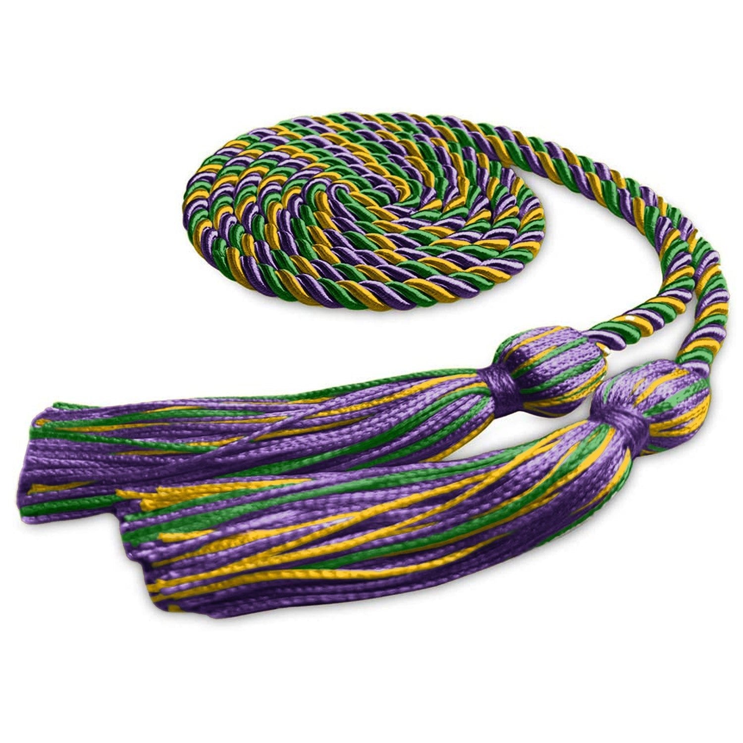 Single Graduation Honor Cord Purple/Green/Gold - Endea Graduation