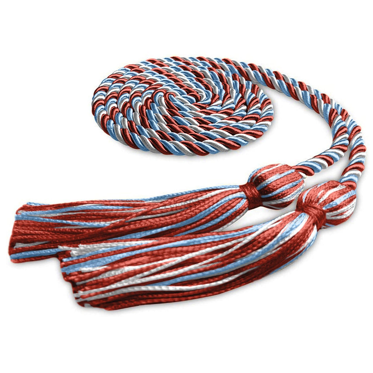 Single Graduation Honor Cord Red/Light Blue/White - Endea Graduation