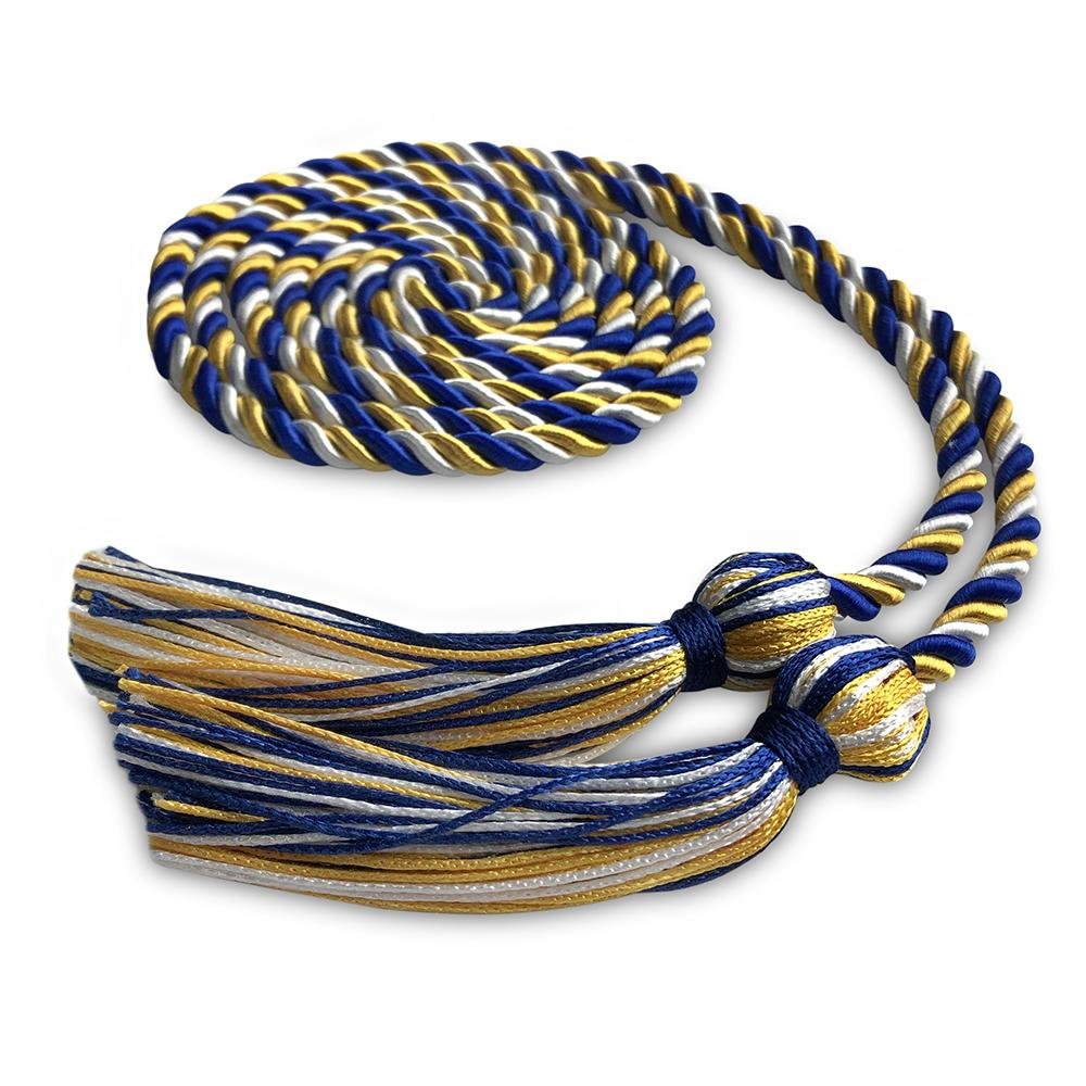 Single Graduation Honor Cord Royal Blue/Gold/White - Endea Graduation